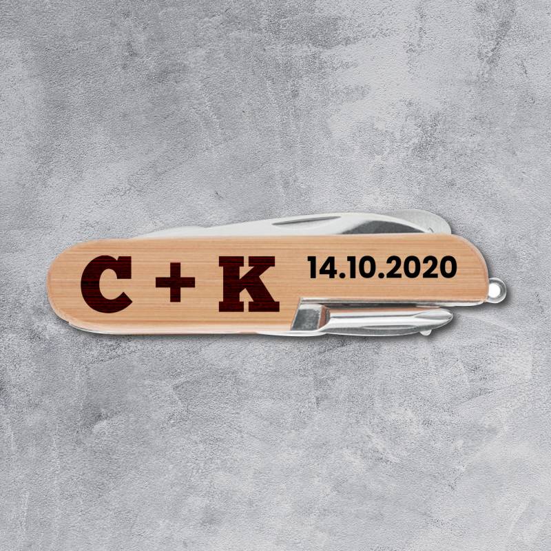 Coltello da tasca - Con le iniziali del nome e la data