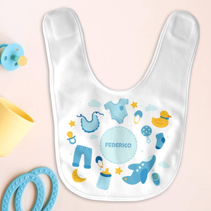 Bavaglino personalizzato per bambini - Figurine per maschietti