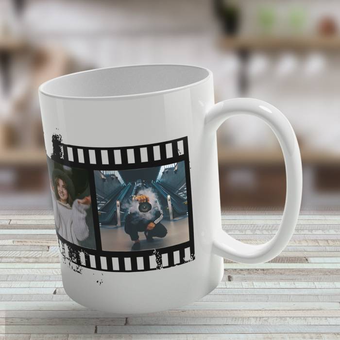 Tazza personalizzata con immagini su rullino fotografico