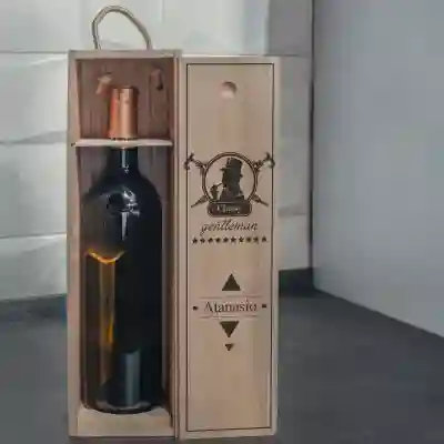 Scatola per vino in legno massiccio - Gentiluomo elegante