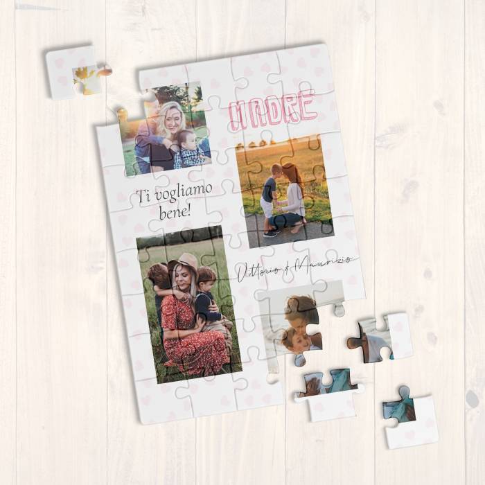 Puzzle personalizzato con foto e messaggio per la mamma