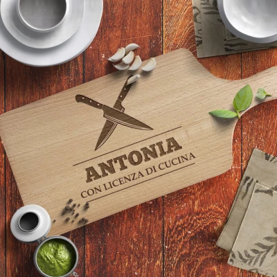 Tagliere Personalizzato in legno massiccio - Mit einer Kochlizenz