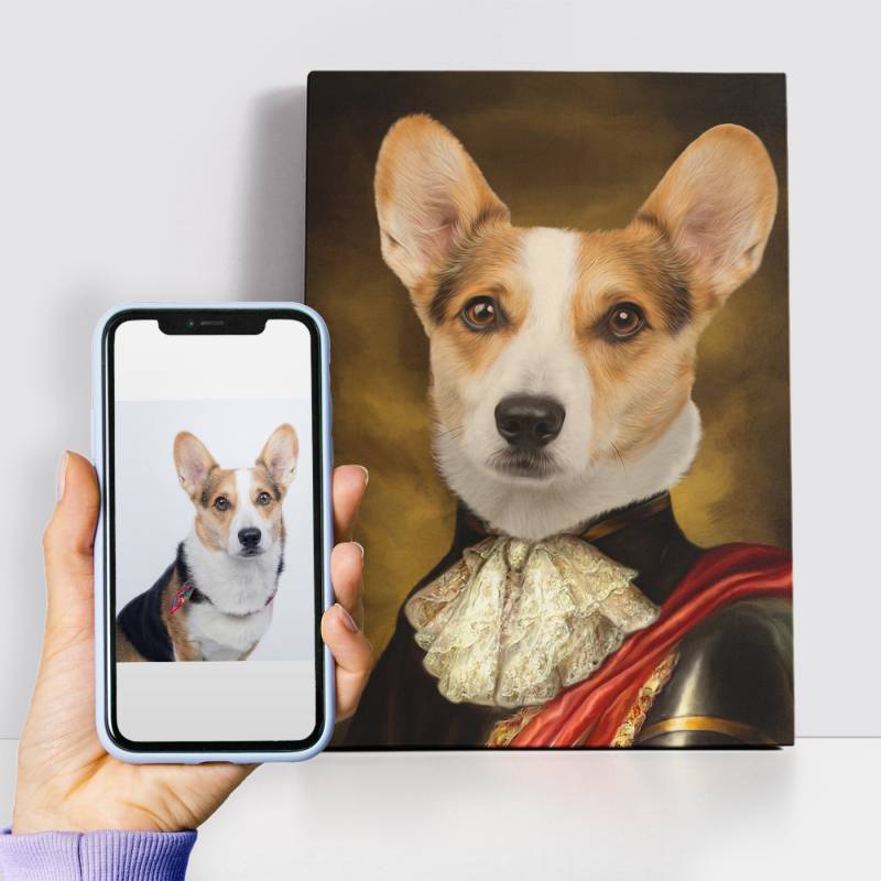 Quadro su Tela Personalizzato con il Ritratto del tuo Amico a Quattro Zampe